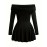 [Plus Size Party Dress] Plus Size Elegant Formal Party Dress | Flared Skirt, Offshoulder Neckline, Black Evening Gown for Women | Machine Washable, Comfortable Fit, Stylish Outfit, Fashion Lovers, Special Occasion, Everyday Outfits