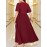 Plus Size - 2025 New Plus-Size Women'S Summer Dress with a Waist-Cinching Design That Flatters The Figure, Elegantly Concealing The Belly, Featuring a Stylish Faux Two-Piece A-Line Silhouette.