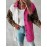 Plus Size, Plus Size Women's Oversized Coat - White & Mustard-Yellow Lapel Collar Jacket with Leopard Print Sleeves, Lapel Button-Front Blazer, Structured All-Season Outerwear (Machine Washable) for Casual & Professional Wear