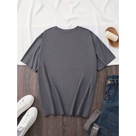 Women's Casual Short Sleeve T-Shirt - Vibrant Purple with White Spanish Scripture Letter Print (Isaiah 30:5), 100% Polyester Knit, Lightweight 180g All-Season Top, Machine Washable