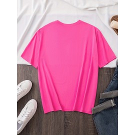 Women's Casual Short Sleeve T-Shirt - Vibrant Purple with White Spanish Scripture Letter Print (Isaiah 30:5), 100% Polyester Knit, Lightweight 180g All-Season Top, Machine Washable
