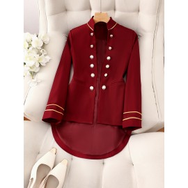 Fortune Fashion Casual Elegant Retro Solid Color Suit Jacket