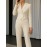 [Formal Professional Suit] New Fashionable Commuter Suit Minimalist High-End Fashionable Blazer + Trousers Formal Occasion Professional Suit, Solid Color, Long Sleeve, Regular Fit, Double Breasted, Button, Lapel Collar, H Fit, All Season, Adult